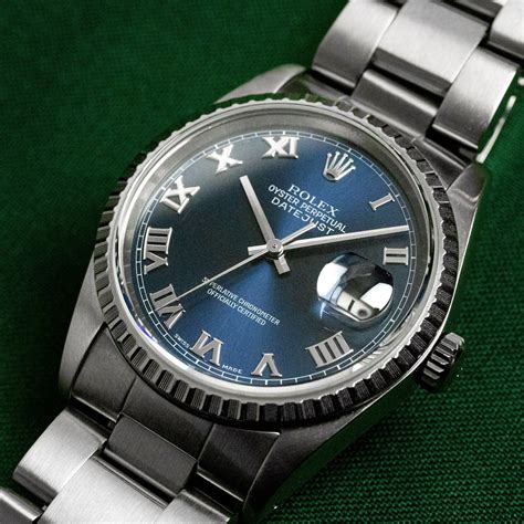 rolex datejust 16220 blue dial|rolex 16220 production years.